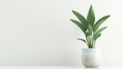 Snake Plant in pots, set against a white background, are suitable for interior home decoration