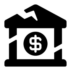 Broken bankrupt Bank icon