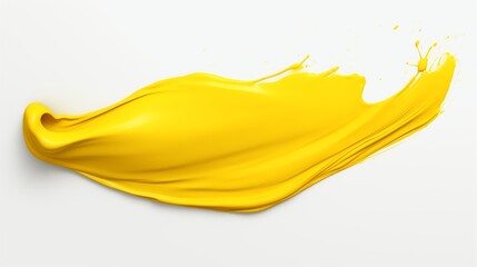 Create a striking image of a yellow stroke of paint isolated on a transparent background, allowing for versatile use in graphic design 