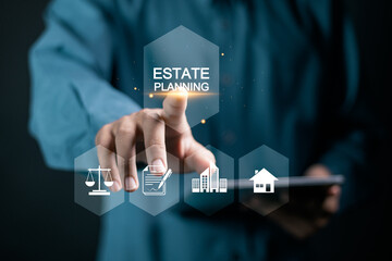 Estate Planning concept. Planning for the transfer of assets and Inheritance tax. Businessman...