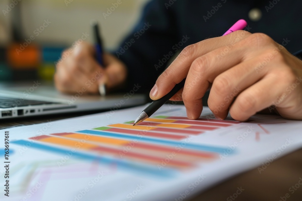Poster abstract business chart. visualizing data and trends - a dynamic and modern representation of busine