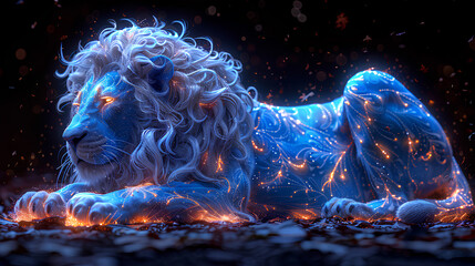 amazing lion fairy hybrid colorful psychedelic digital art