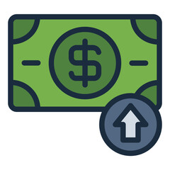 Inflation up money icon