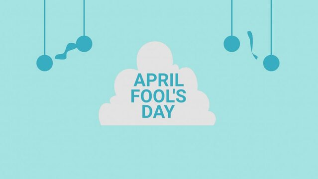 Animated  april Fools Day vector illustration flat design