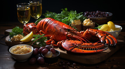 Delicious Lobster on the table