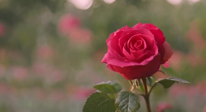 Beautiful 3d view of rose flowers