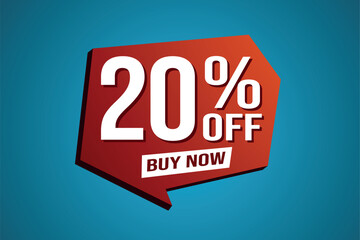 20% twenty percent off buy now poster banner graphic design icon logo sign symbol social media website coupon

