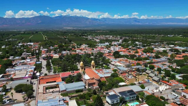 Aerial view of Cafayate city, Argentina