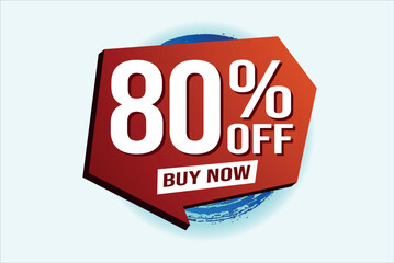 80% eighty percent off buy now poster banner graphic design icon logo sign symbol social media website coupon

