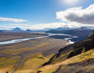 Iceland's Volcanic Landscapes and River Basins