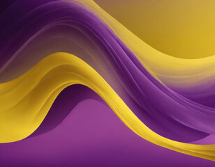 Panoramic purple and yellow abstract wave wallpaper, purple and yellow background