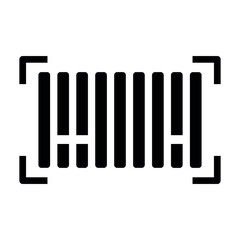 black vector barcode icon on white background