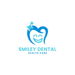 Creative Idea Dental Logo Design with a Smiling Tooth, Ideal for a Dentist Clinic’s Health Care Branding.