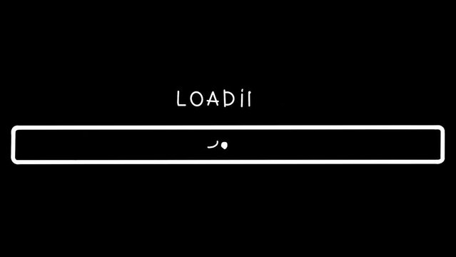 White loading bar in doodle style. Alpha channel.