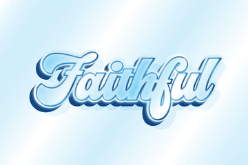 Blue Faithful Gradient Text Effect