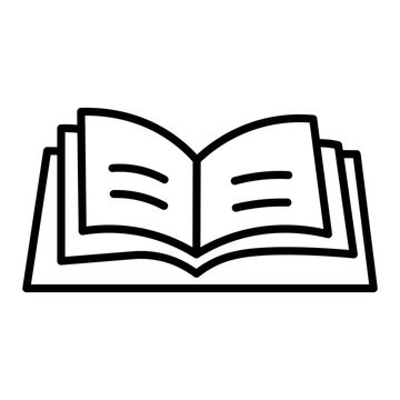 black vector book icon on white background