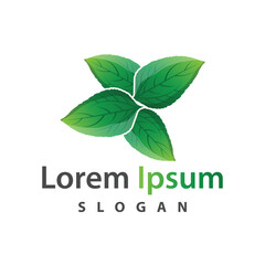 Leaf logo design icon green nature element ecology vector illustration template