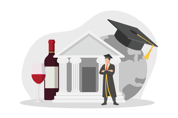 Graduation Day Flat Design Illustration