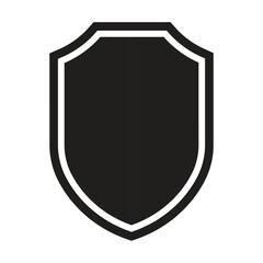 black shield icon with frame vector illustration design