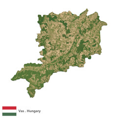 Vas, County of Hungary Topographic Map (EPS)