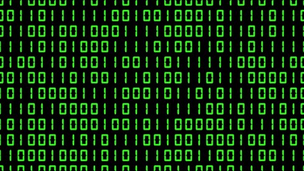 Beautiful illustration of green binary digits pattern on plain black background