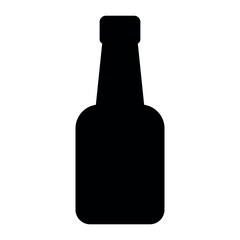 black vector bottle icon on white background