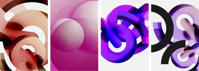 Circle geometric abstract vector posters. Vector Illustration For Wallpaper, Banner, Background, Card, Book Illustration, landing page