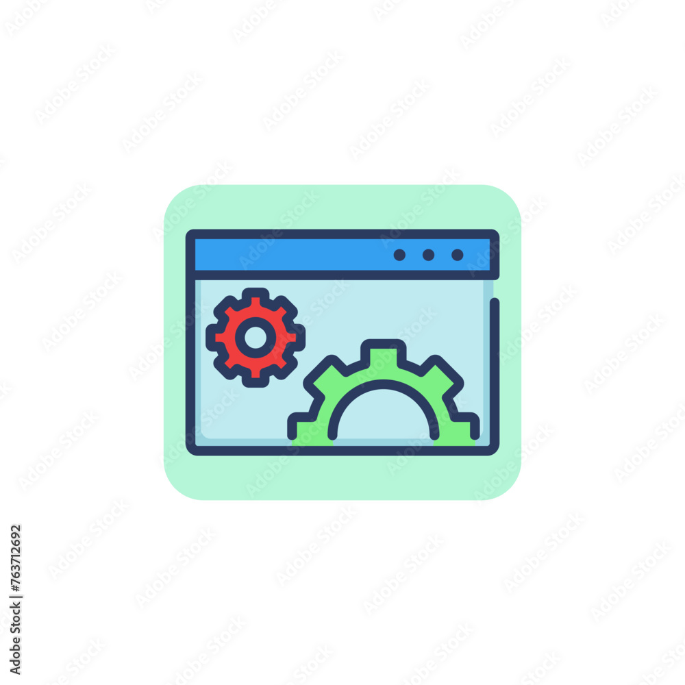 Aufkleber gears on website outline icon. machine gears and transmission parts for mobile app design. settings 