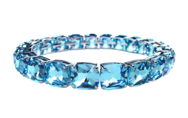 Gleaming Aquamarine Bracelet isolated on transparent Background