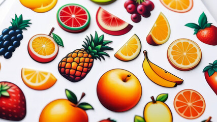 Fruit variety: mini stickers. 