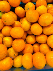 Oranges on the shelf in Supermarket 