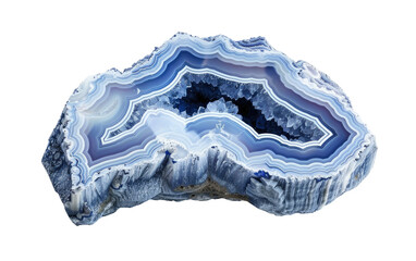 Shimmering Blue Lace Agate isolated on transparent Background - obrazy, fototapety, plakaty
