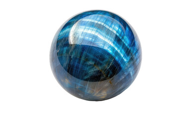 Gleaming Blue Tigers Eye isolated on transparent Background