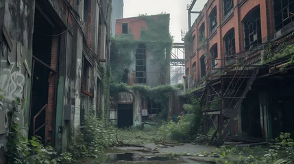 Zelfklevend Fotobehang An abandoned factory converted into an urban exploration site © SHAPTOS