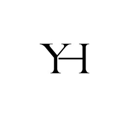 Initial Letter Logo. Logotype design. Simple Luxury Black Flat Vector YH