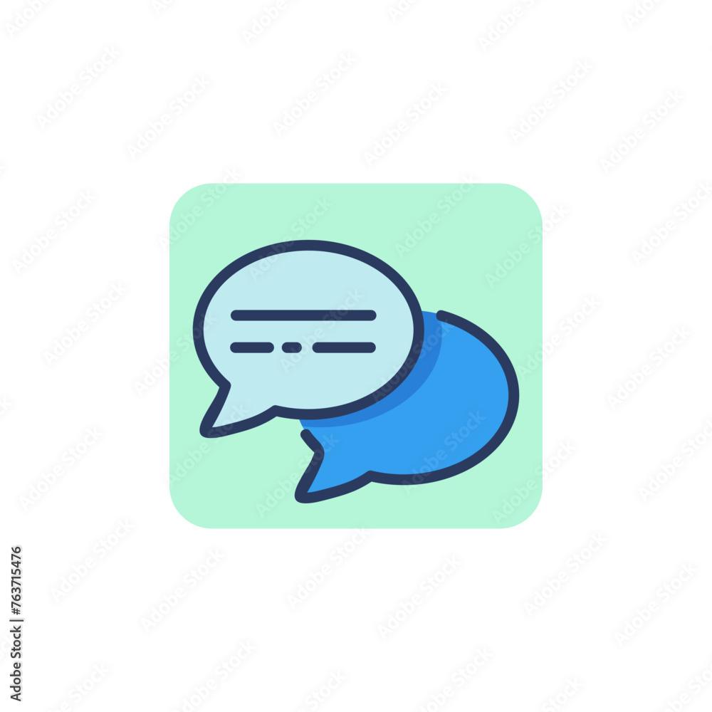 Poster round speech bubbles line icon. dialogue and conversation concept. chatting online symbol for logo, 