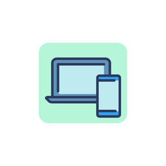 Responsive web design line icon. Desktop and mobile symbols. Flat vector illustration for web site or mobile app.