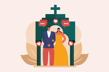 Wedding Day Flat Illustration Design