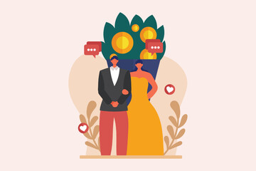 Wedding Day Flat Illustration Design