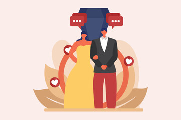 Wedding Day Flat Illustration Design