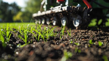 The use of specialized equipment to aerate and oxygenate the turf promoting healthy growth.