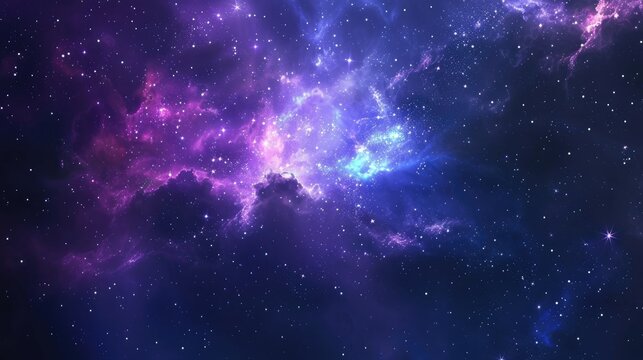 Galactic Fantasy Abstract Background with Cosmic Elements