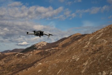 Fototapeta na wymiar Drone flying above mountain ridge in Croatia