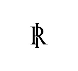 Initial Letter Logo. Logotype design. Simple Luxury Black Flat Vector RI IR