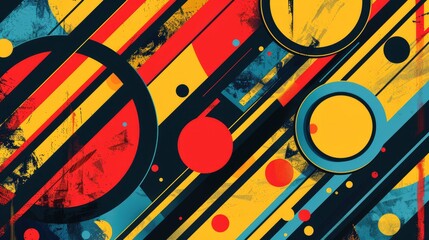 Retro Vibes Abstract Design with Bold Geometric Patterns