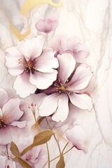 Pink flowers on light background
