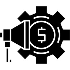 Solicitation Icon. General Public Marketing Pictogram Graphic Illustration. Isolated Simple Solid Icon For Infographic, App and Web Button.