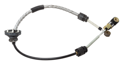 Metal cable of gear box isolated on white background. Auto service industry. Parts catalog. Auto service industry. Spare parts catalog.