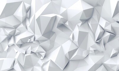 Contemporary white low-poly surface providing a versatile canvas for minimalist design and branding