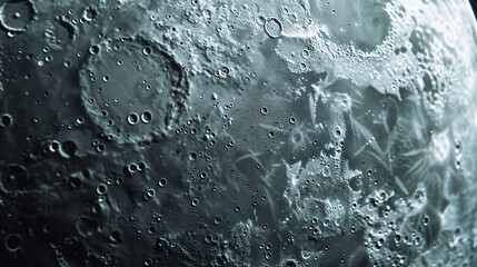 Close-up of the lunar surface with visible craters and texture illustration - obrazy, fototapety, plakaty